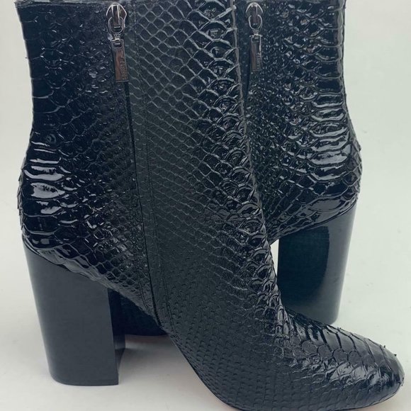 SCHUTZ Shoes - Shultz block heel crocodile embossed booti…